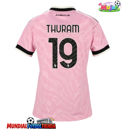 Camiseta Juventus Khephren Thuram #19 Segunda Equipación Replica 2026-27 para mujer mangas cortas